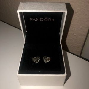 Pandora Silver Heart Earrings